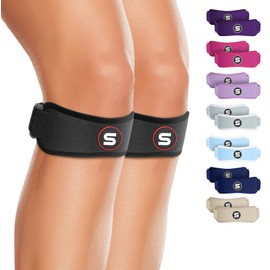 Sleeve Stars Patellar Tendon Support Strap Osgood Schlatter Knee Brace for Youth, Women & Men, Swedish Brand Patella Knee Strap for Arthritis & Pain, Kids Knee Brace w/ 3 Lengths (Pair/Black)