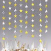 BetterJonny スターガーランドデコレーション キラキラスターガーランドバナー 52フィート 星 ハンギングストリーマー きらめく背景 両面吊り下げデコレーション パーティー 誕生日