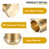 sourcing map 5Pcs Brass Hex Head Plug Compression Cap Fitting
