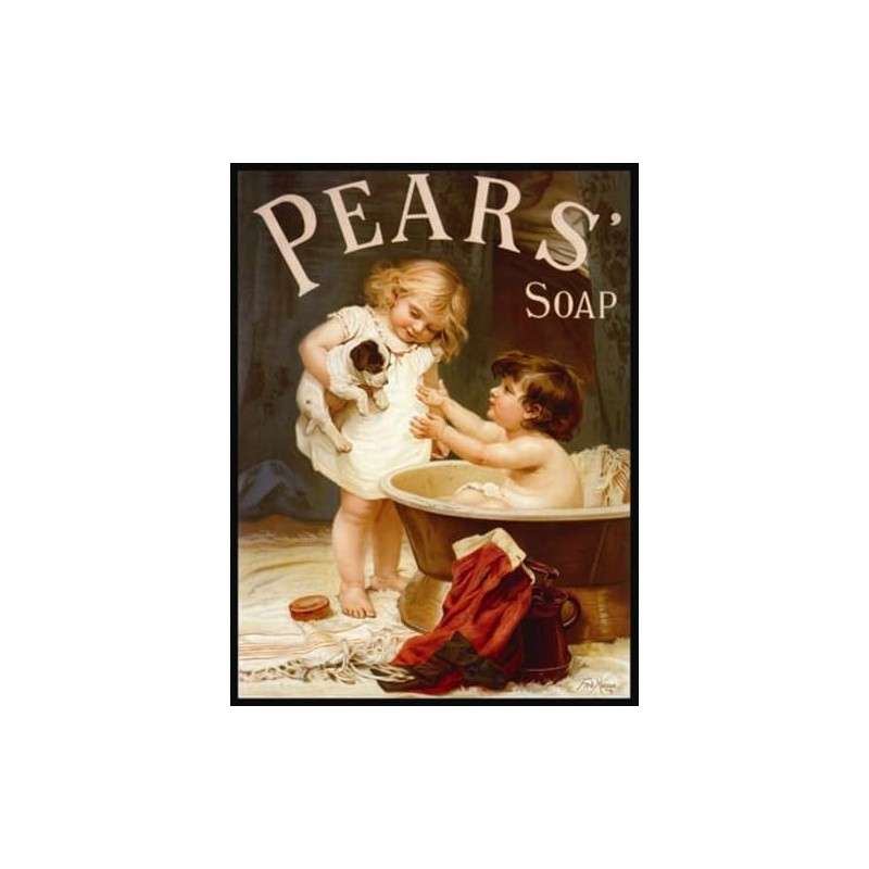 Pears Soap - Puppy Bath Time - Mini Metal Wall