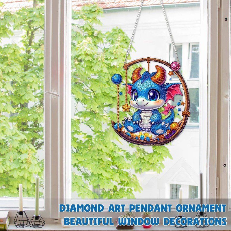 RICUVED Hanging Diamond Art Painting Kit Dragon, Special Shaped Crystal
