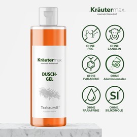 Tea Tree Oil Shower Gel Also As Shampoo Cosmetics Natural Pure with Tea Tree Extract 1 x 250 ml