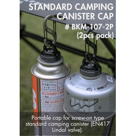CAMPINGMOON 2pcs Cap Lid for Camping Gas Fuel Standard Canister with EN417 Lindal Valve Cassette Gas Can Black BKM-107-2P