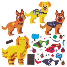Baker Ross FN069 Service Dog Magnet Kits - 8 Pack Craft Kits for Kids Learning Materials