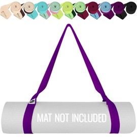 [New 2025] TECEUM Yoga Mat Strap – 30+ Colors – Adjustable Mat Holder Sling for All Mats [Mat Not Included]