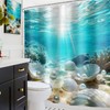 Undersea Shower Curtain Blue Ocean Under Sea Sand Bathroom Curtain