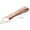 Gusti Aaron Leather Key Ring Beige Leather with Engraving My