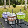 ERCRYSTO Stainless Steel Coffee Tumbler with Leak-Proof Lid - 13.5oz