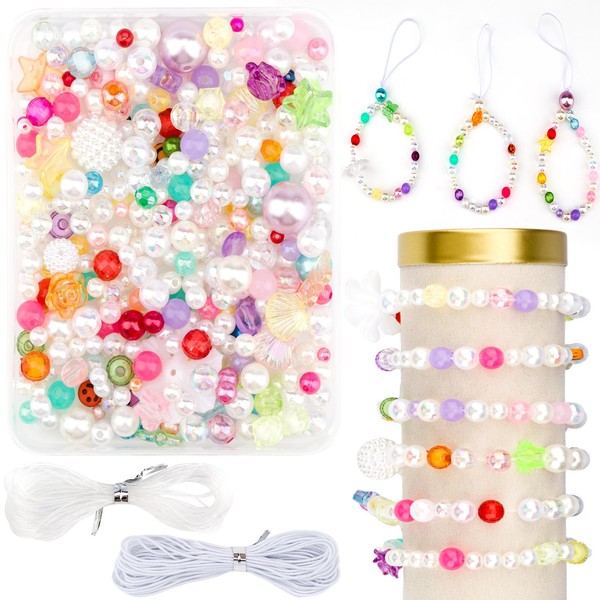 About 360-440 Pcs Acrylic Beads Craft Kit, Handmade Kit and