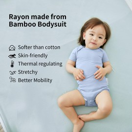 BubblePanda Rayon made from Bamboo Baby Onesie Unisex Baby Bodysuit Bamboo Baby Clothes for Girl Boy 3-6 Months Gender Neutral Baby Outfits Baby Essentials Must Have Stuff Ropa De Bebe