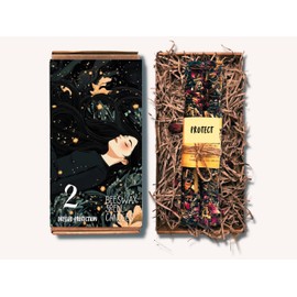 Pair of 8" (20cm) Dressed Spell Candles | Beeswax | Herbs & Flowers | Hand-Rolled | Witchcraft | Pagan | Wiccan (Protection)