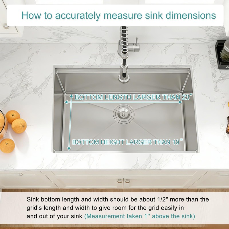 KINKIB Stainless Kitchen Sink Protector - 21" x 16" with