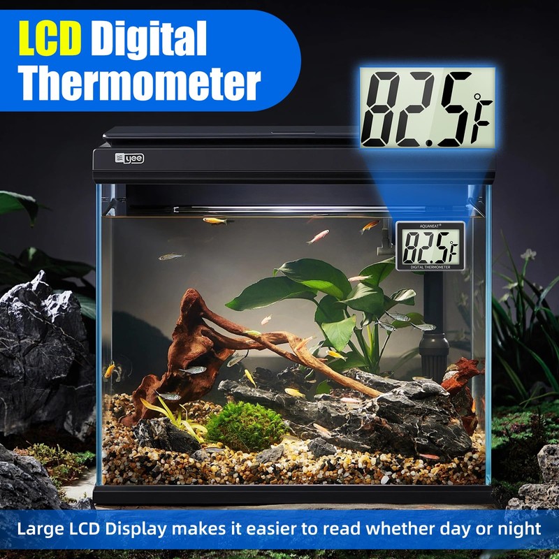 AQUANEAT Aquarium Thermometer 2 Packs, Fish Tank Thermometer, Aquarium Digital