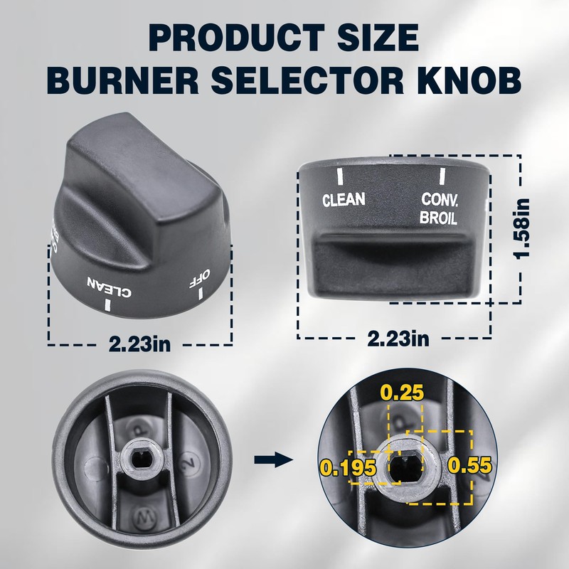 Cosamatcozon PA010080 Upgraded Burner Selector Knob (Black) - Compatible with