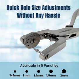 Ainsworth Rubber Dam Punch Pliers Endodontic Clamps Dental Surgical Instruments Comes with 5 Multi Hole Sizes Made of Heavy Duty Stainless Steel - 6.5" Long