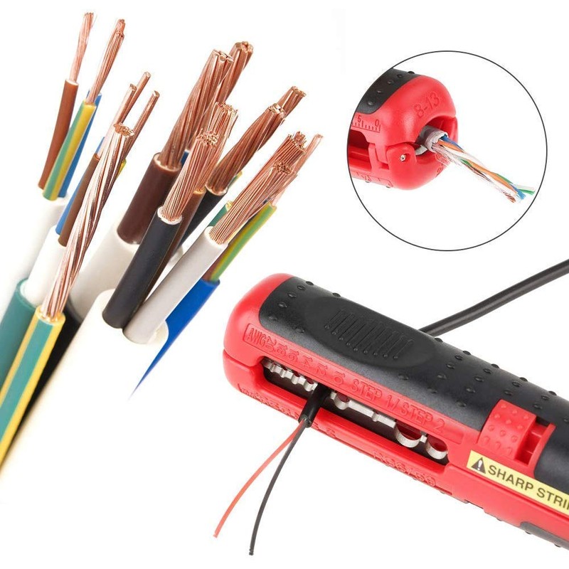 TOPINCN Pelacables Multifuncional, Pelacables para Electricista, 8 – 13 mm,