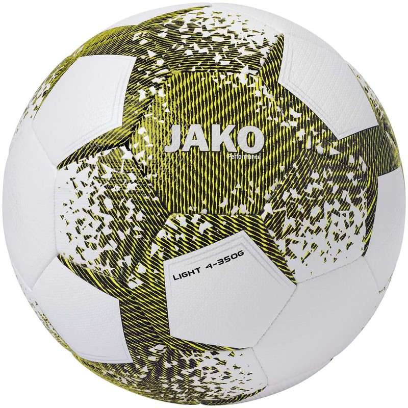 JAKO Unisex Lightball Performance, White/Black/Soft Yellow, 4