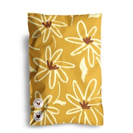 Poly Mailers 6x9-25 Pack Biodegradable Shipping Bags for Stationery and Small Accessories - Impack Self-Seal Waterproof Thick Mailing Envelope for Small Items - Golden Pencil Floral