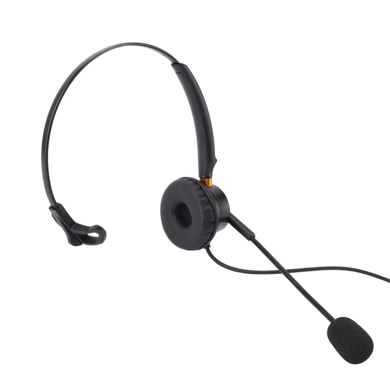 Telephone Headset with Noise Cancelling Microphone Black USB Corded Single