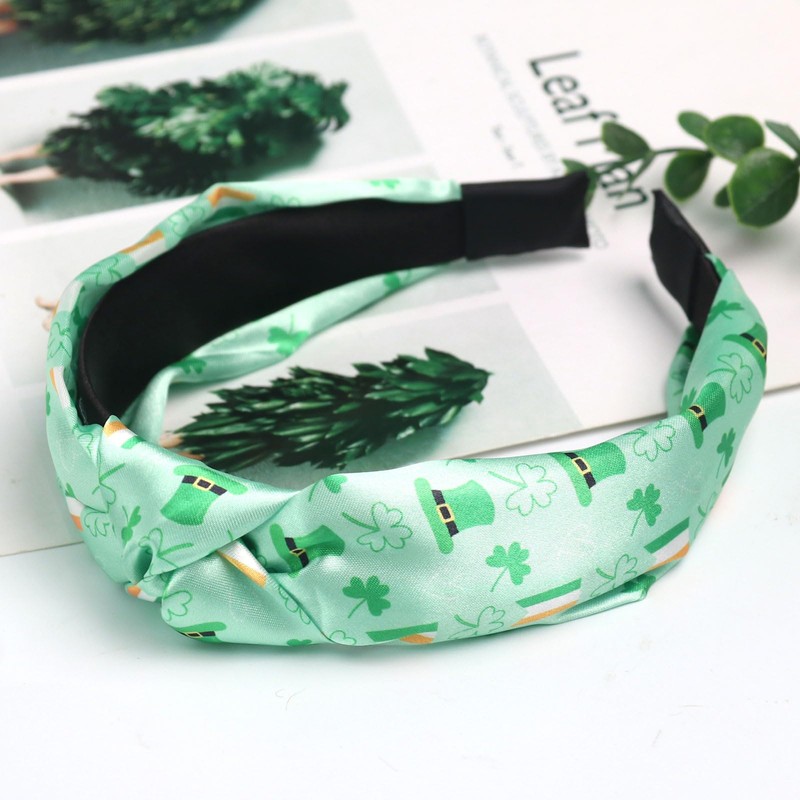 HIFANMM Green Shamrock Headbands St Patrick's Day Knotted Hair Bands