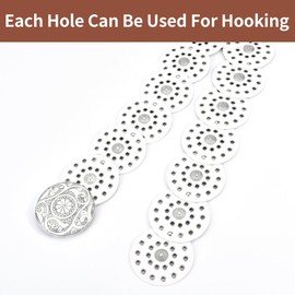 LUCHENGYI Women Western Belts Boho Disc Waist Metal Cowgirl Leather Vintage Rhinestone Belt for Dress Jeans