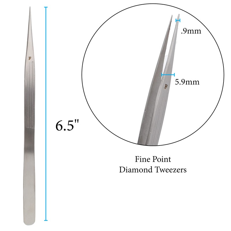 The Beadsmith Diamond Tweezers – 6.5 inches Long – Fine