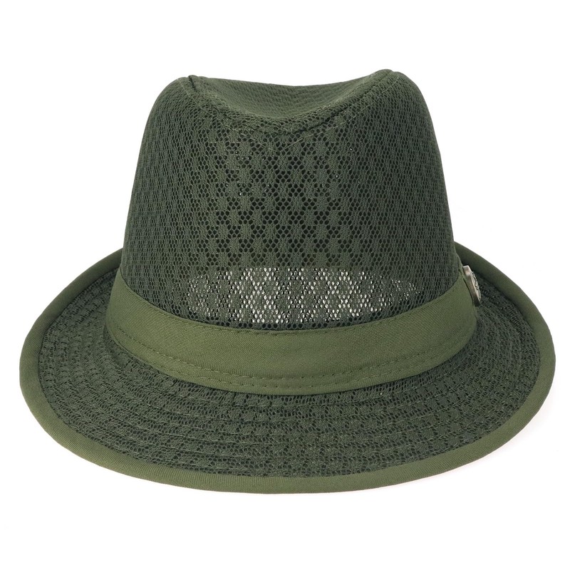 Initlove Mesh Fedora Hat for Men Short Brimmed Trilby Panama