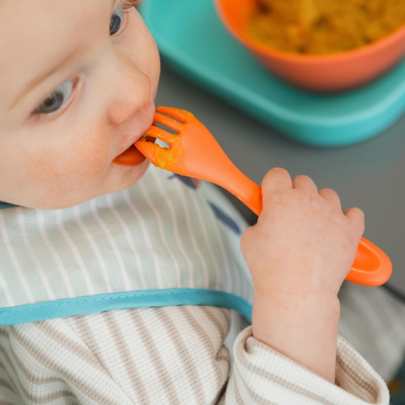Nuby Good Square Meal Toddler Cutlery - Durable | Dishwasher