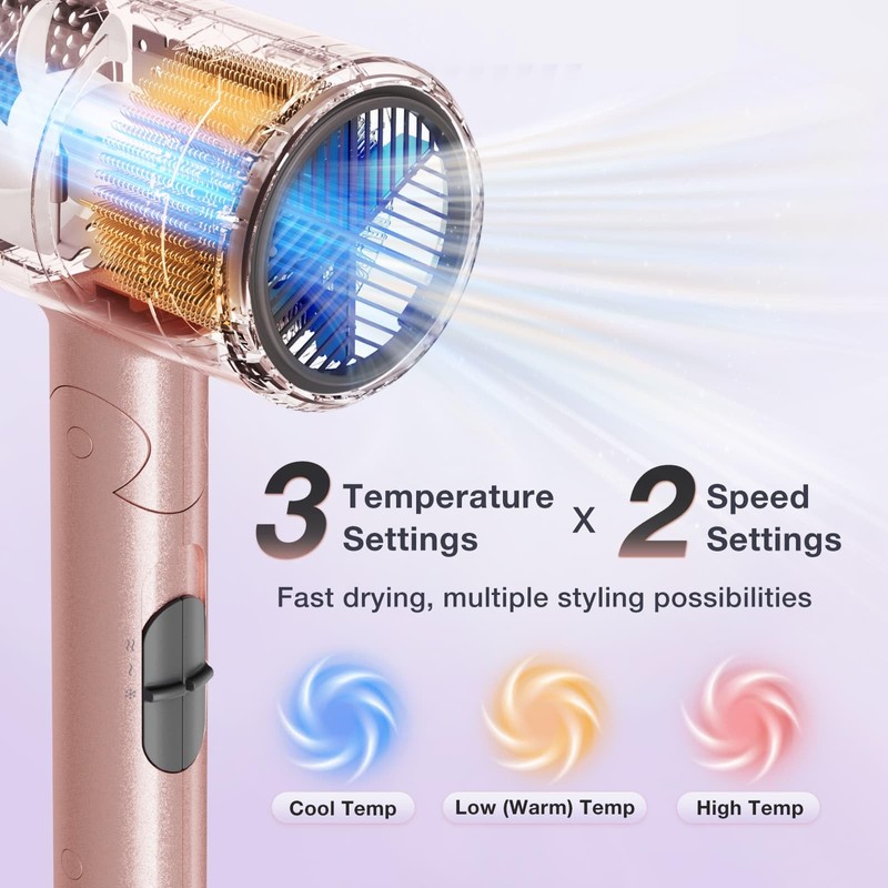 BABONIR Ionic Diffuser Hair Dryer for Curly Hair, 1875W Fast