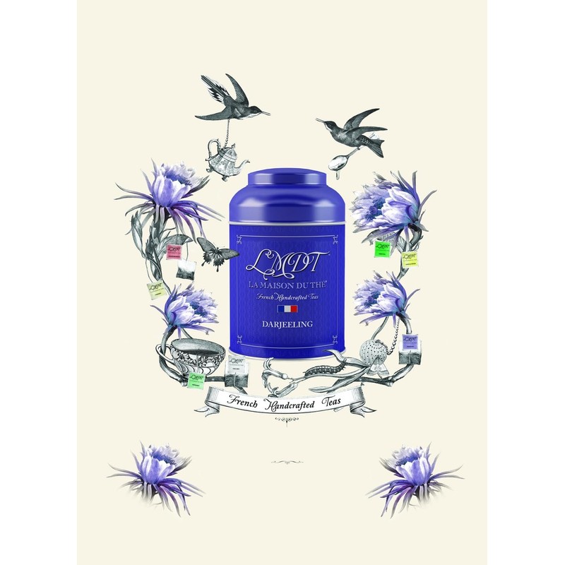 LMDT French Handcrafted Darjeeling Tea. Enveloped Teabags, 100 Count