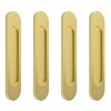 MOROBOR Self-Stick Oval Sliding Door Pulls, 4pcs Brushed Gold Aluminum
