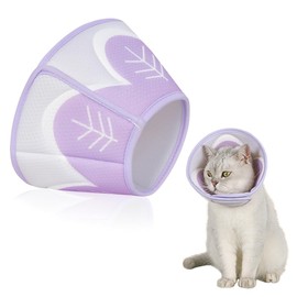 Cat Cone Collar Soft to Stop Licking and Scratching Adjustable Elizabethan Collars Pet Recovery Collar for Kitten Prevent from Licking Wounds (Purple, M)