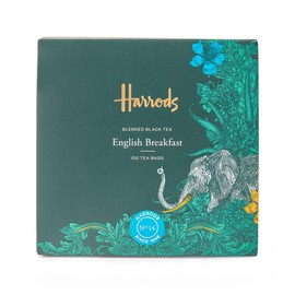 Harrods of London England English Breakfast Tea 100 Tea Bags