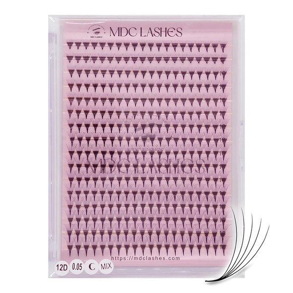 MDC Lashes 320 Fans Mix Premium Professional Promade Fans Eyelash