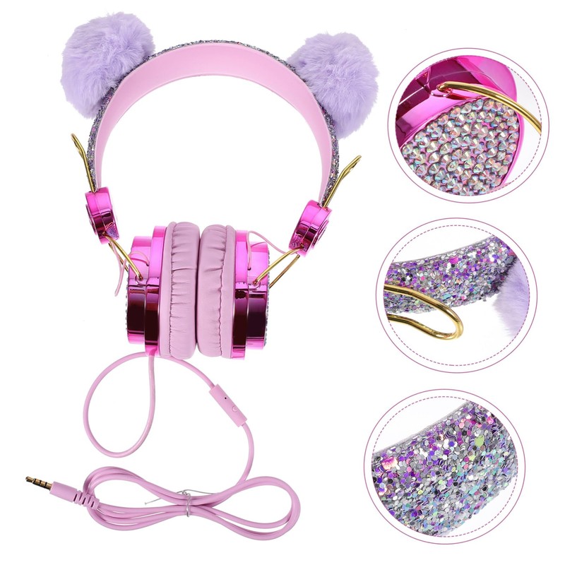 OSALADI Child Headset Boys and Girls Cartoon Headphones Long for