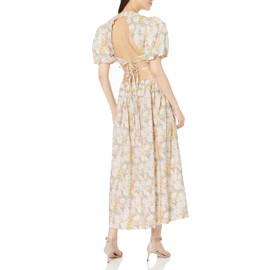 ASTR the label Women's Shelby Dress, Blue Yellow Floral