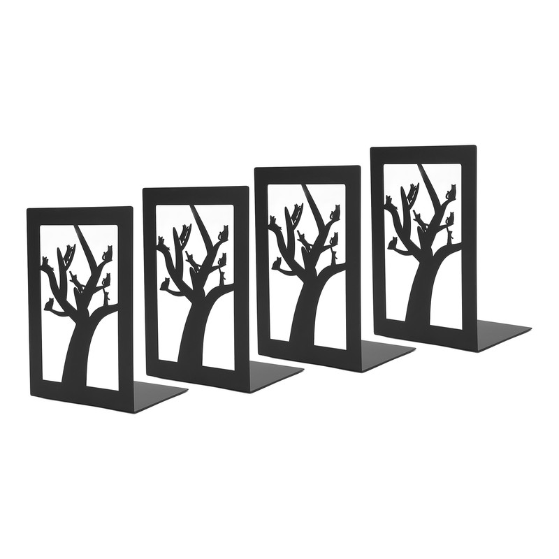 4Pcs Metal Book Ends Orderly Storage Arbitrary Adjustment Smoother Edges