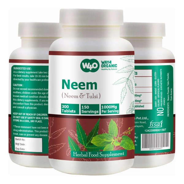 Way 4 Organic W4o Tabletas Neem Tulsi 300 Pastillas