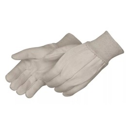 Canvas Standard Weight Men’s White Cotton Canvas Gloves Knit Wrist