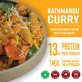 Nomad Nutrition Kathmandu Curry | Instant Freeze Dried Backpacking & Camping Food | Plant-Based, Non-GMO Hiking Meals with High-Energy, Vegan, Gluten-Free | 112g - 1 Pack
