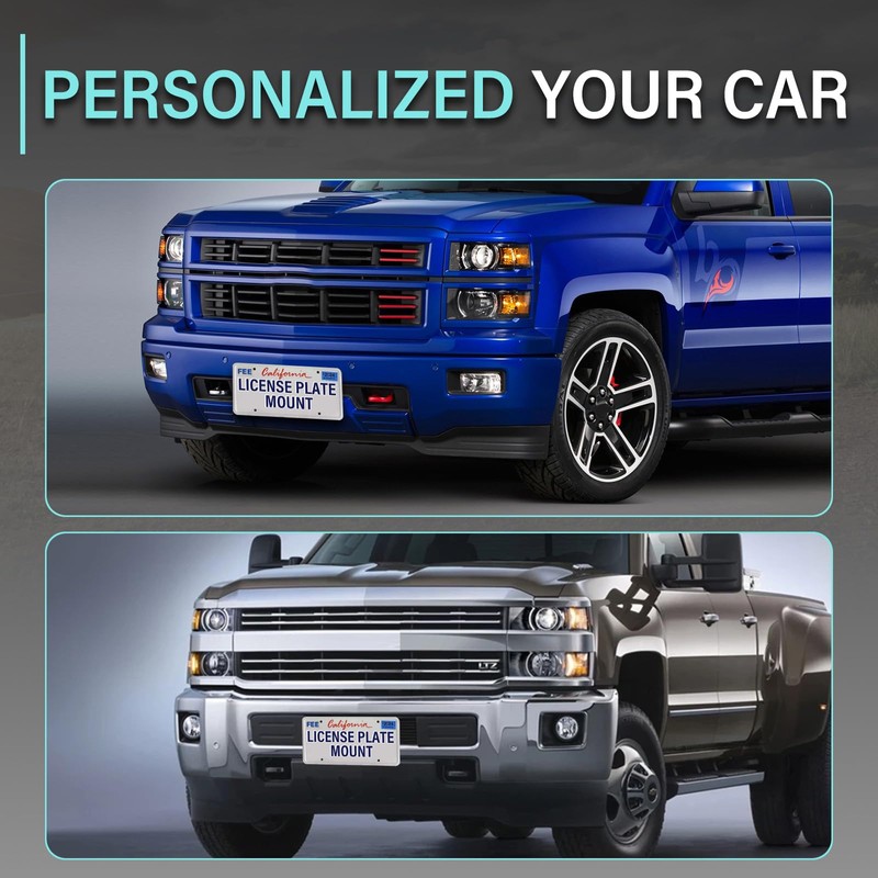 Front License Plate Bracket No Drill Car Front Bumper Tow