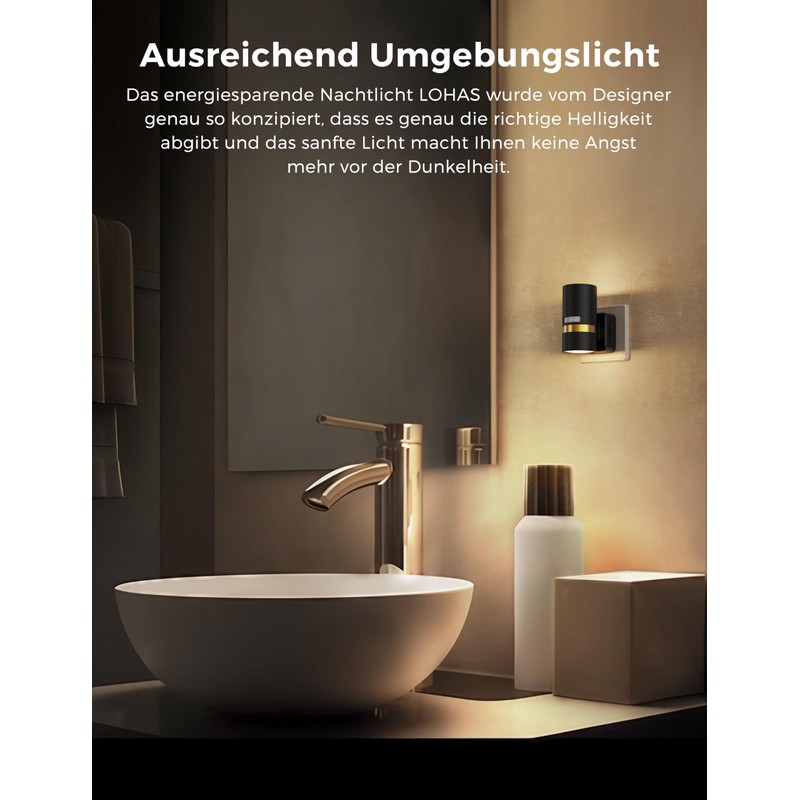 LOHAS-LED Night Light with Motion Sensor, LED Night Light, Dimmable,