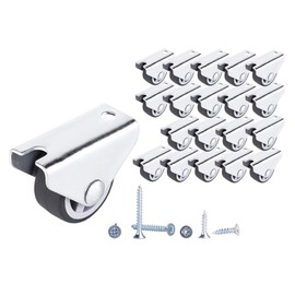 (Pack of 20) Rubber Fixed Castors 30 mm High Performance Castors Non-Swivel Wheel Castors for Furniture Table Trolley (20)