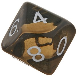 Koplow Games 10D10 Dice Set, Transparent Smoke/White