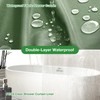 Lameirose 3 in 1 Shower Curtain Set, Green Shower Curtain