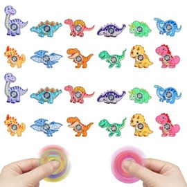 24 Pcs Dinosaur Fidget Spinner Toys, Mini Finger Spinners Bulk Dino Party Favors Birthday Gift Classroom Prizes for Kids