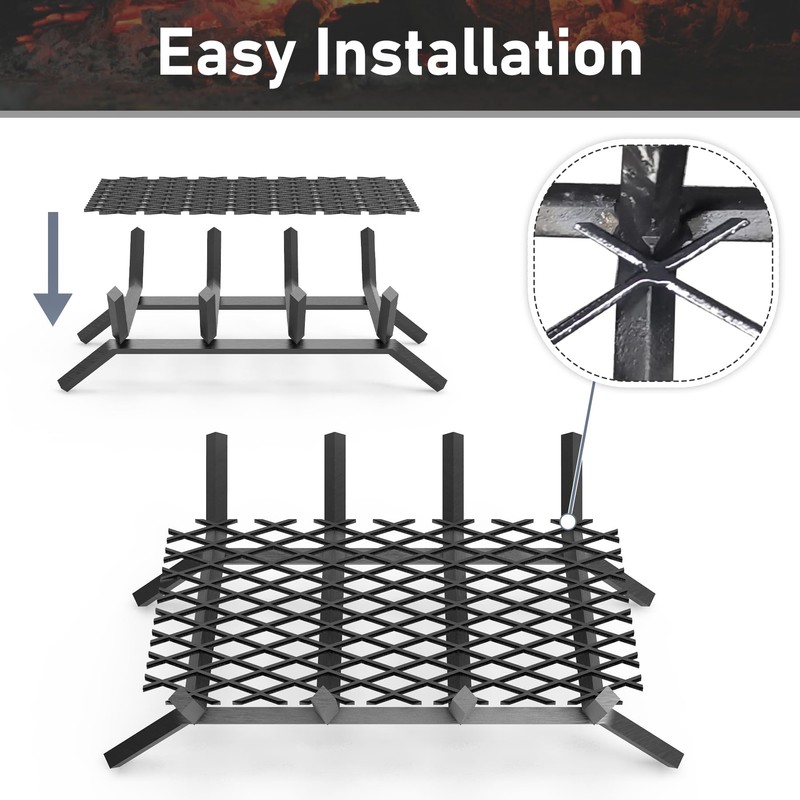 Flamorrow Ember Retainer for Fireplace Grates 16 x 10 inch,
