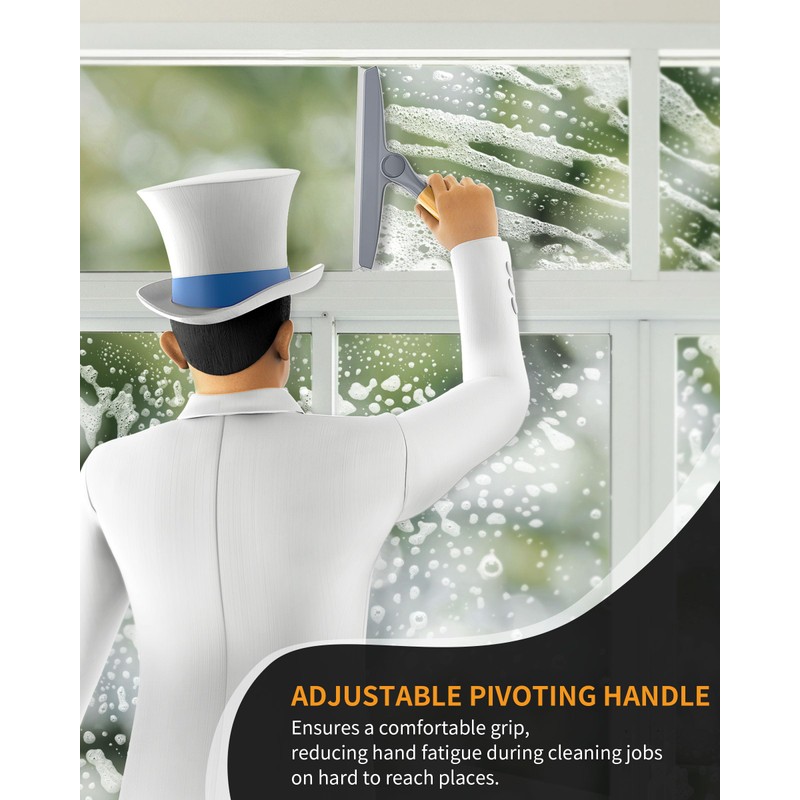 MR.SIGA All Purpose Silicone Squeegee for Shower Door, Mirror, Glass,