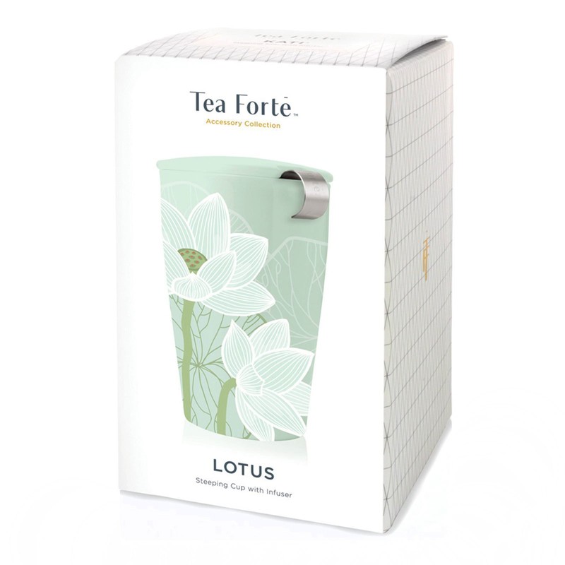 Tea Forte Double-Walled Ceramic Kati Cup, Removable Stainless Steel Infuser
