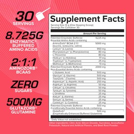 EFX Sports Aminozorb Elite 21 | PH-Correct, Full Spectrum Aminos + Glutamine | Essential & Non Essential Aminos | Zero Sugars | 30 Servings (Watermelon)